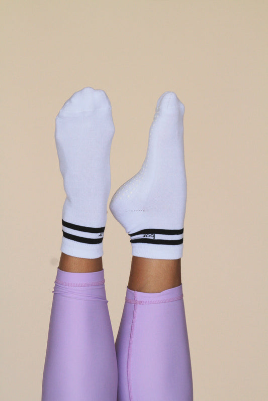 Don't Trip Pilates Sock - White/Black
